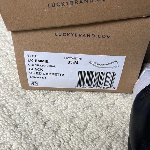 Lucky Brand NIB Emmie Leather Ballet Flats in Black Size 8.5 NEW - Picture 8 of 9